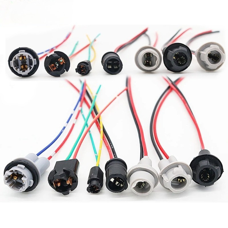 JINSHIXIAN T10 W5W T5 T15 Soft Bulb Holder Adapters Cable LED Bulb Connector Socket Wedge Base Bulb 