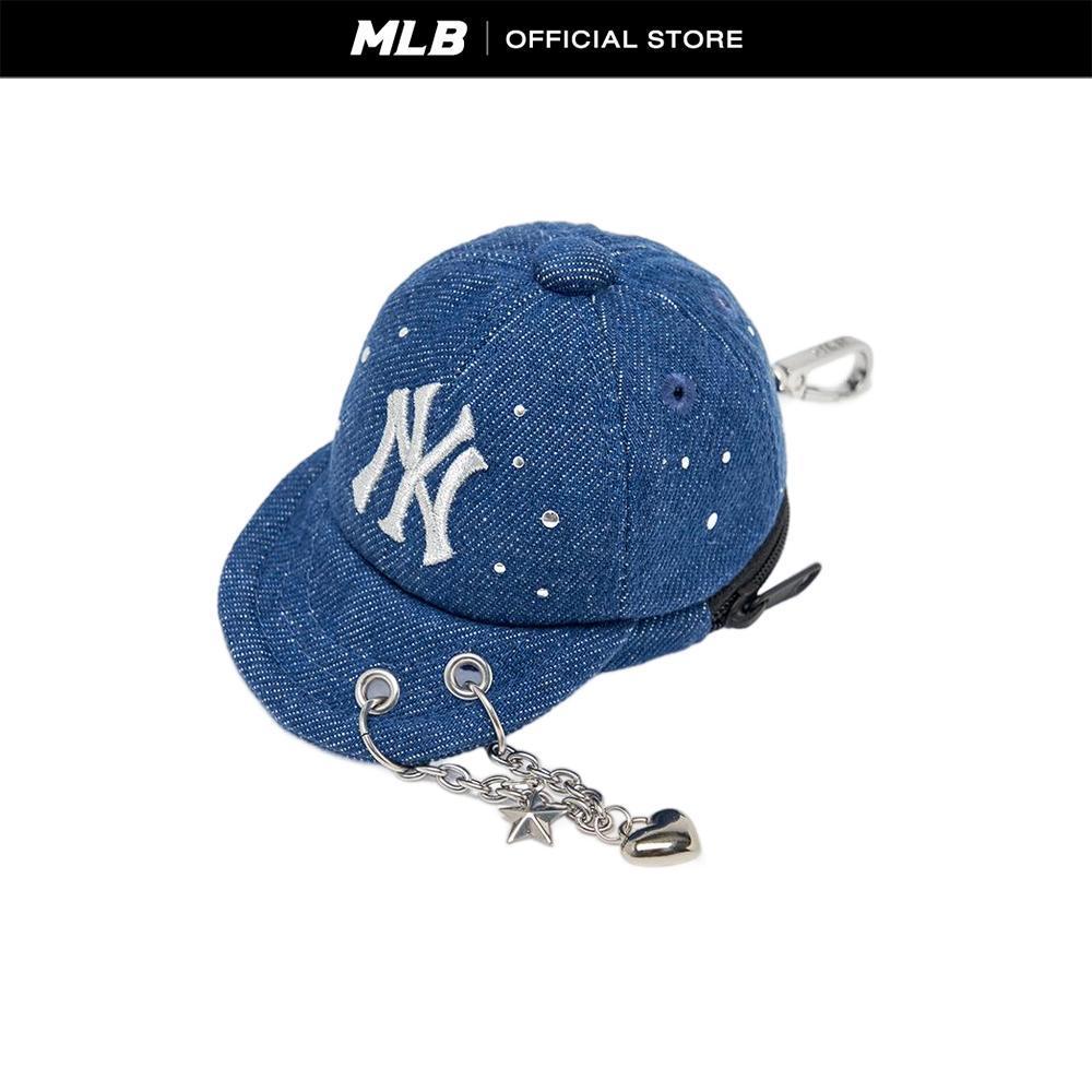 MLB พวงกุญแจ ยูนิเซ็กซ์ Basic Denim Point Ballcap Pouch Keyring รุ่น 3APOP016N 50INS สีอินดิโก้ (สีย