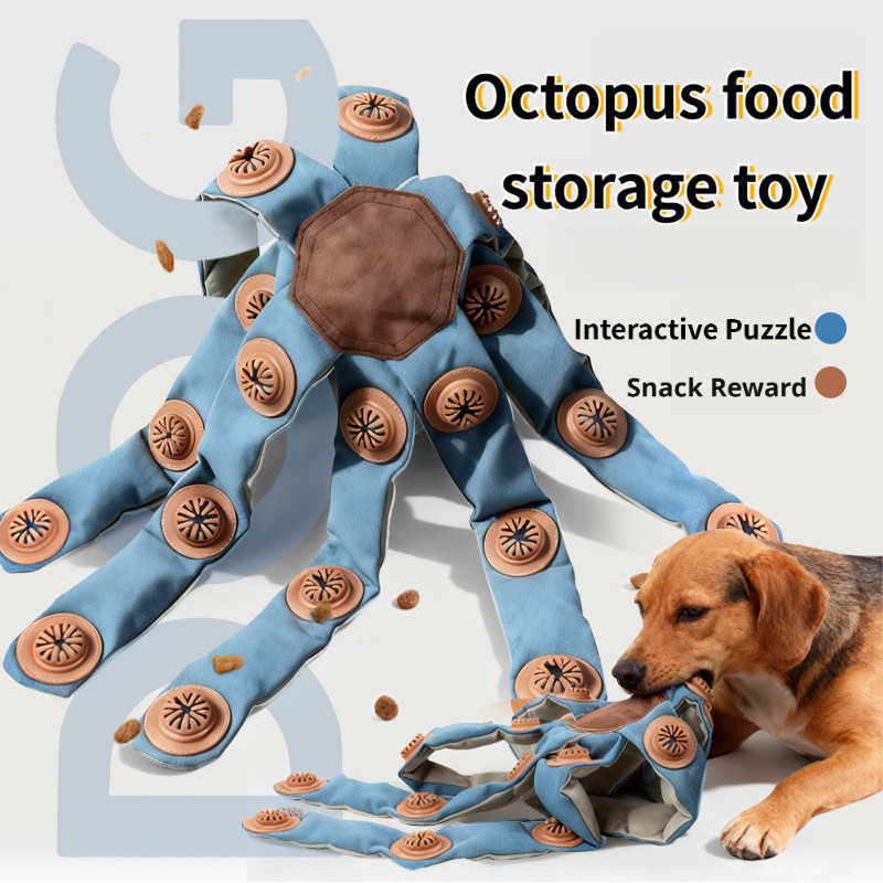 รุ่นใหม่Octopus Shaped Dog Sniffing Toy – Treat Hiding Puzzle Toy เพื่อบรรเทาความเบื่อหน่าย