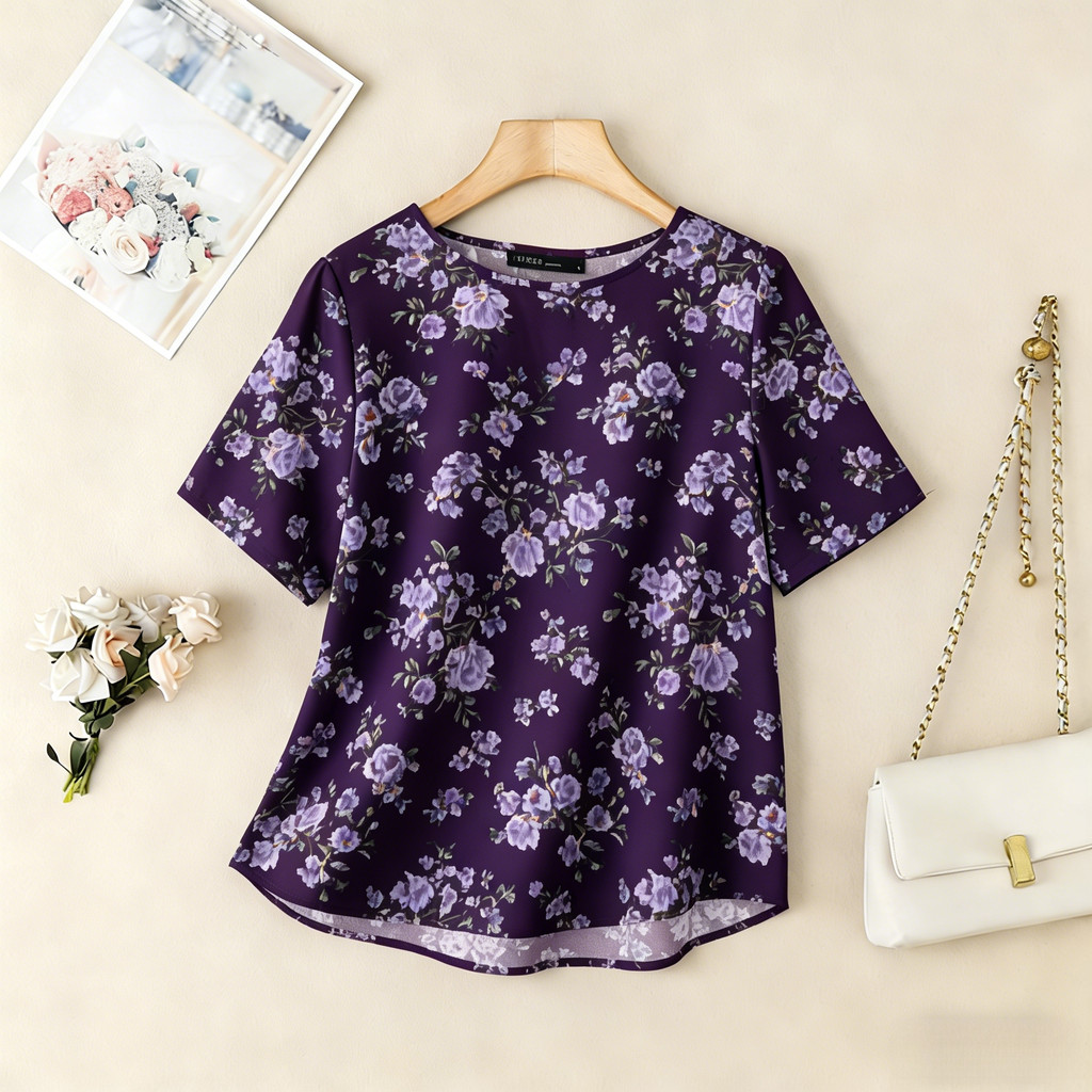เสื้อเชิ้ตแขนสั้นสไตล์ใหม่สำหรับผู้หญิง ใส่สบายและระบายอากาศได้
