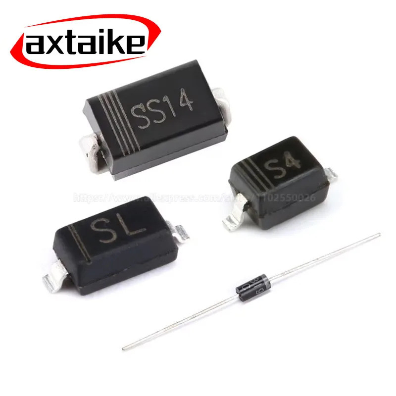 100PCS 1N5819 IN5819 DO-41 SS14 SMA DO-214AC 1N5819W SOD123 1N5819WS SOD-323 Schottky Diodes Rectifi