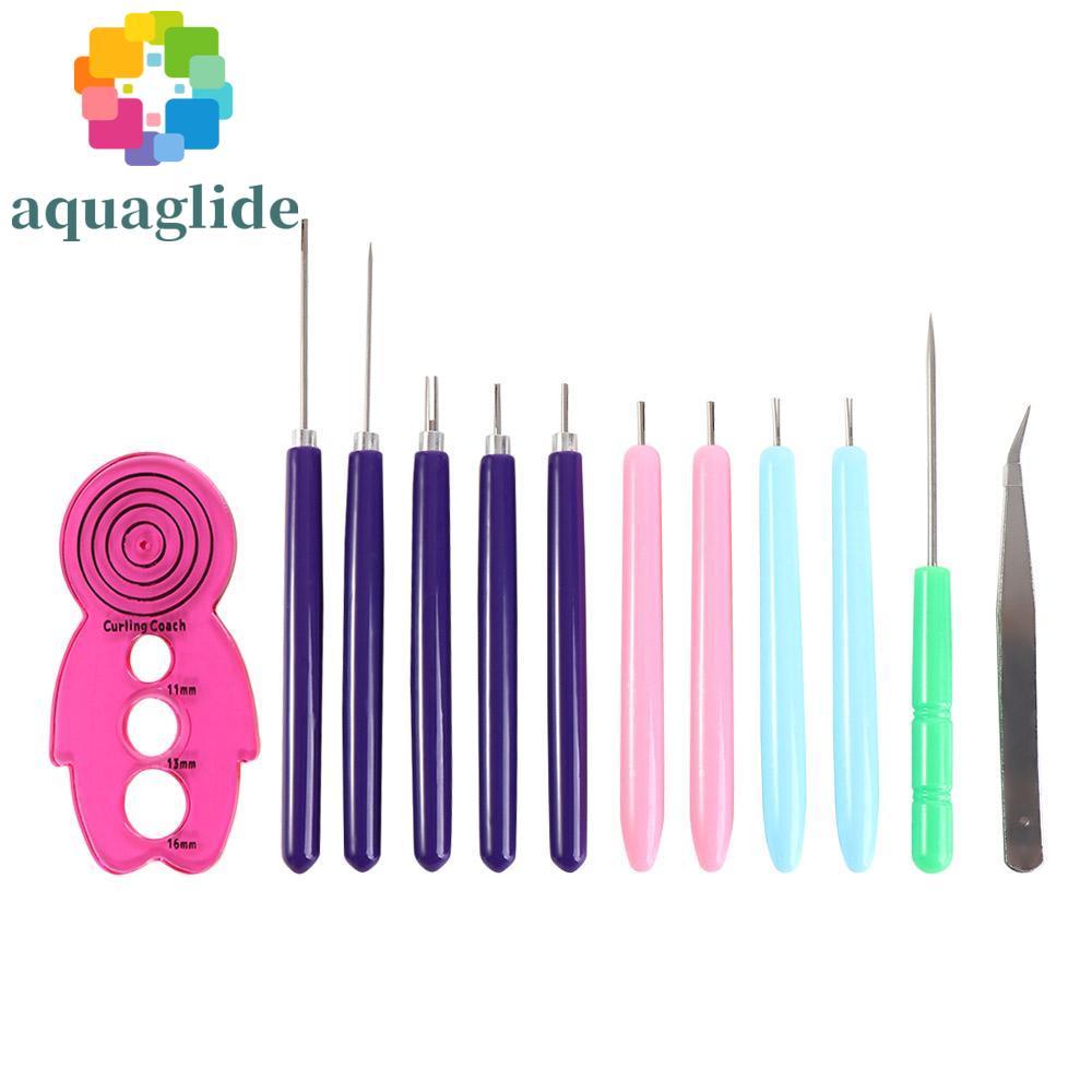 AQUAGLIDE 12PCS Quilling Needle Kit, Paper Craft Quilling Slotted Pen Paper Quilling Tools, Paper St
