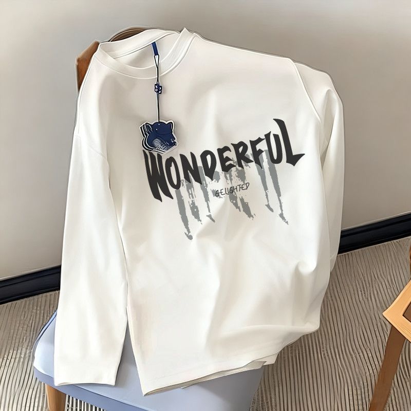 COD เสื้อยืดแขนยาวผู้ชายผู้หญิง สไตล์เดียวกัน เสื้อชั้นบางสำหรับฤดูใบไม้ผลิและฤดูใบไม้ร่วง เสื้อคอกลม