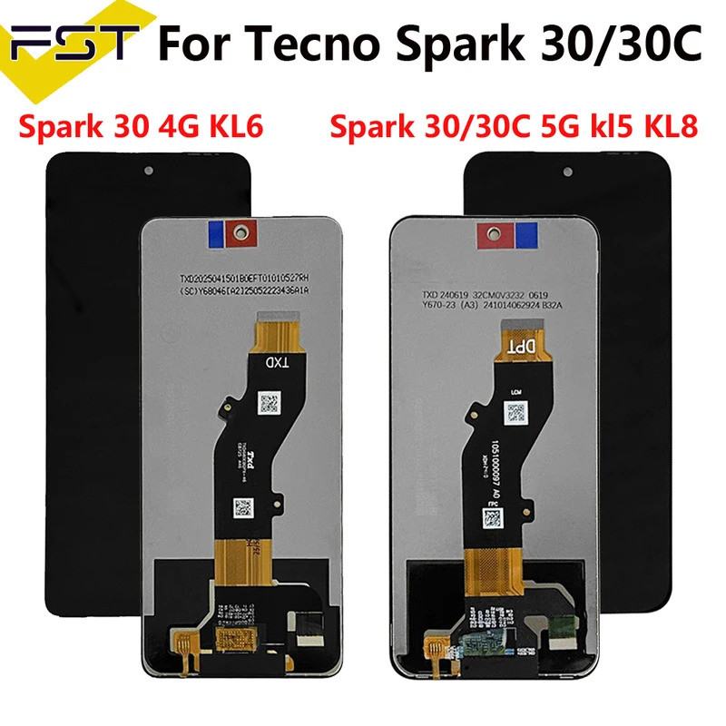 สําหรับ Tecno Spark 30 4G KL6 Spark30 5G KL8 จอแสดงผล LCD Touch Screen Digitizer Spark 30C kl5 kl5n 
