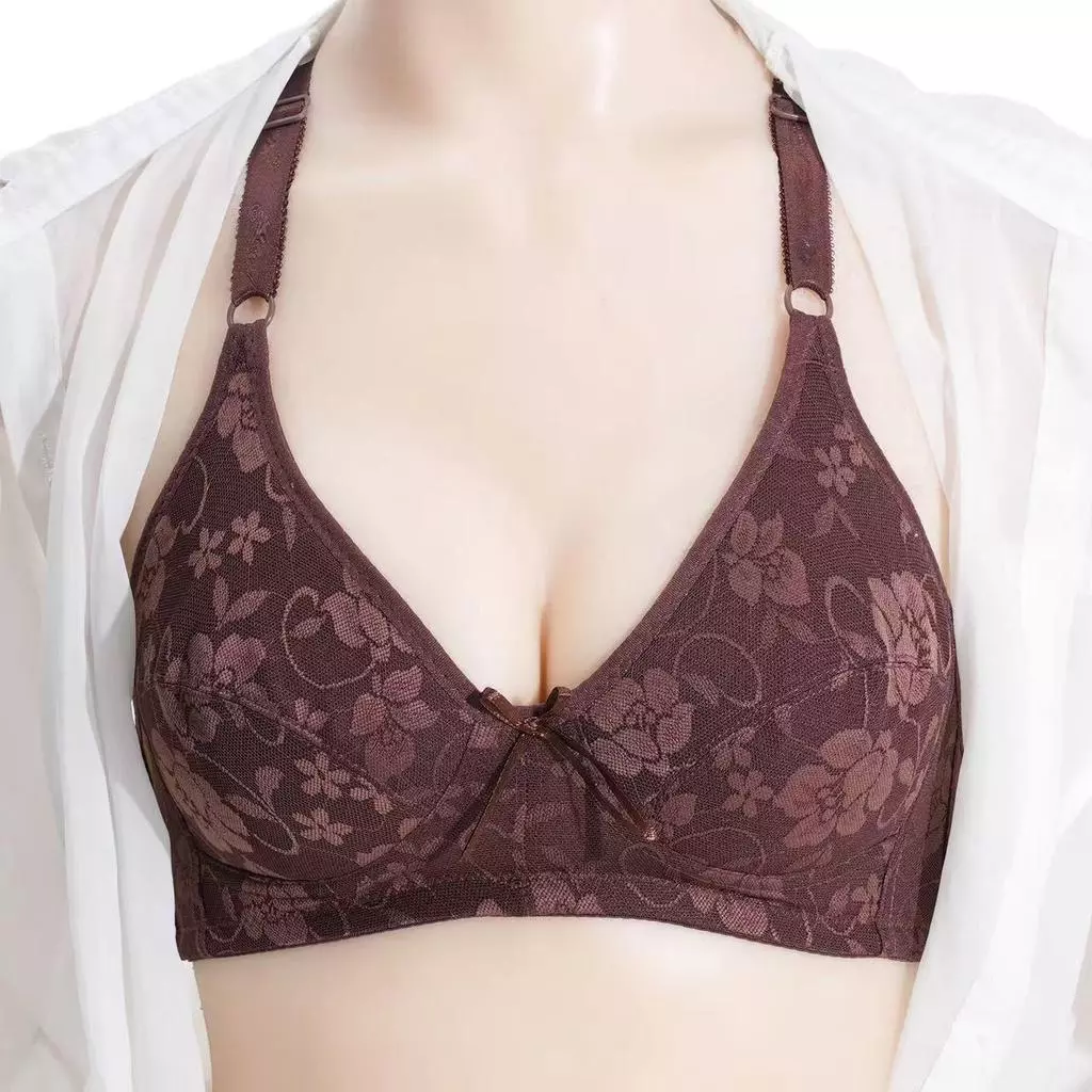 B7061เสื้อในไร้โครง ลายลูกไม้ มี 2 ตะขอ คัพ Bใส่สบาย ของส่งจากกรุงเทพ Women Clothing Lady ผู้หญิง