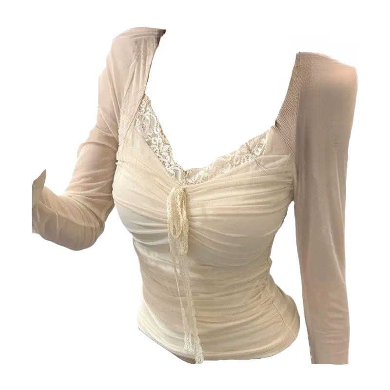 TCH Pure Desire แขนยาว ด้านในคอเหลี่ยม สี apricot อ่อนโยน