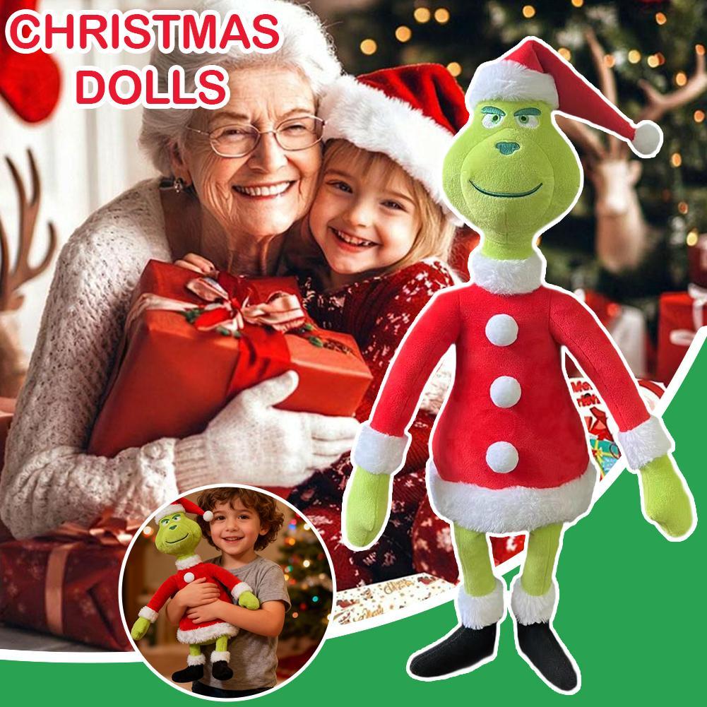 ตุ๊กตา Grinch ตุ๊กตามอนสเตอร์ขนสีเขียวตุ๊กตาการ์ตูนสําหรับเด็ก D0p8