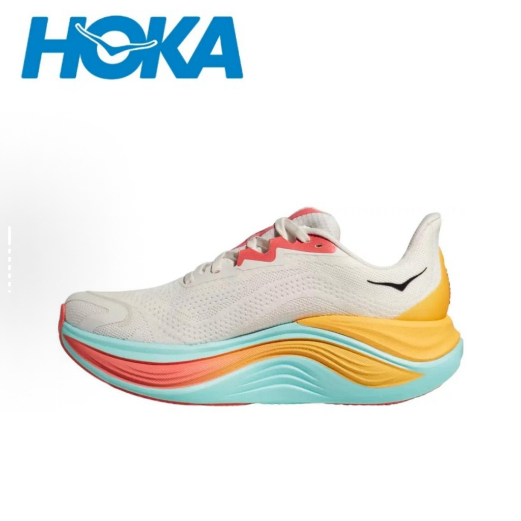รองเท้าวิ่ง Hoka Skyward X สำหรับผู้หญิง สีขาว เหลือง แดง