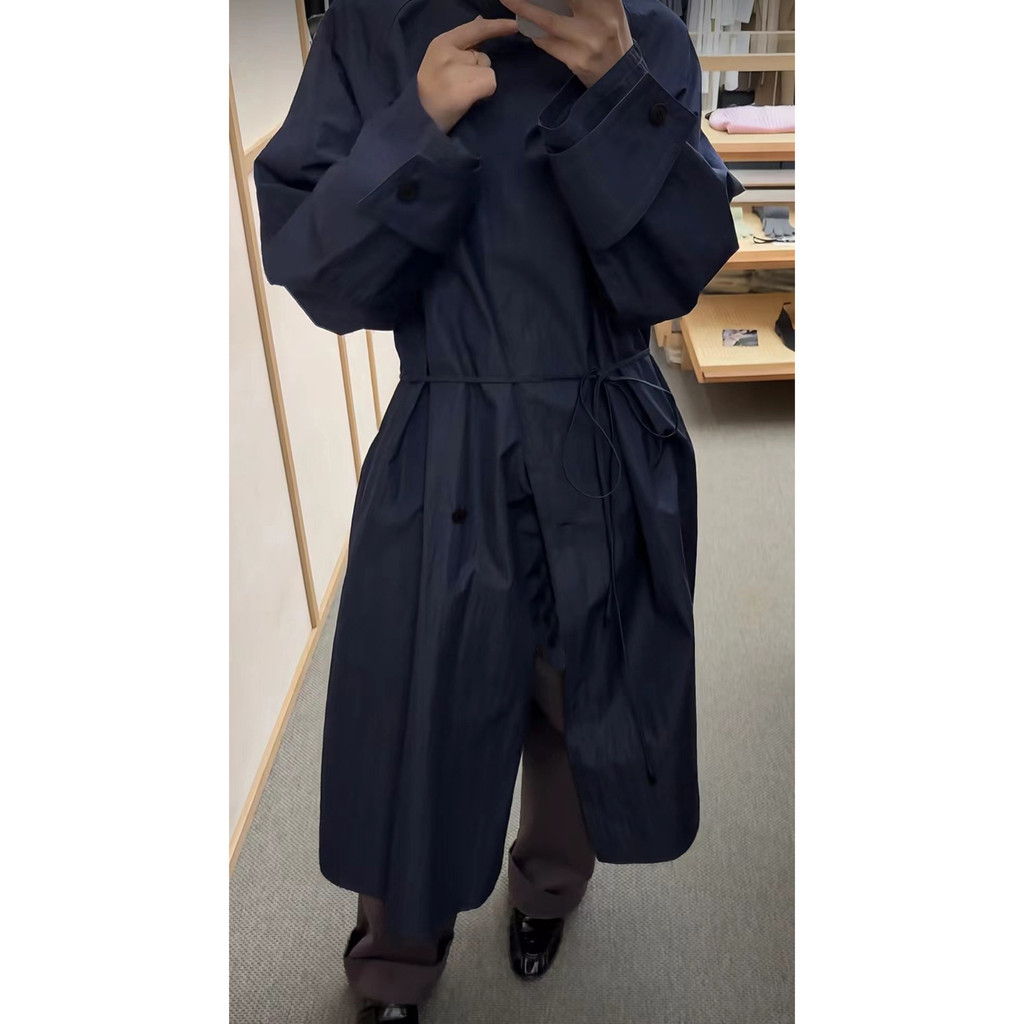 ตอนนี้ 2026 Spring Korean Designer le17sep * embre Retro Folding Stand-Up Tie Laced-Up Windbreaker