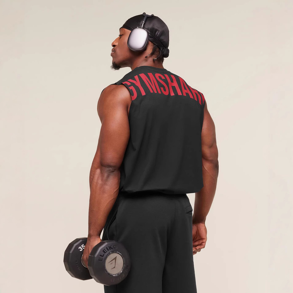 GYMSHARK เสื้อยืดแขนสั้นผู้ชาย American Outdoor Sports Short T-Shirt Fitness Vest