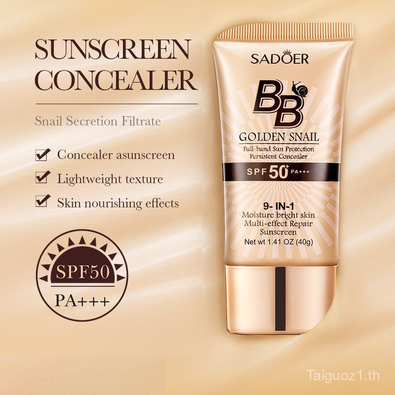 SADOER Gold Snail Sunscreen BB Cream Foundation Concealer Moisturizing Isolation Cream SPF50+PA+++ 4