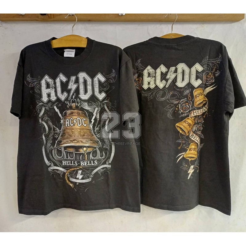 [ 23 ] ACDC HELLS BELLS tag HANES เสื้อวินเทจ เสื้อการ์ตูน  vintage shirt