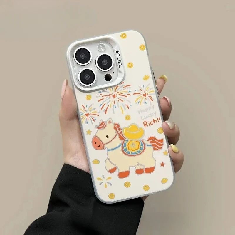 ดอกไม้ไฟ Sycee Horse สําหรับ Oppo Reno 10 10pro 9 9pro1111f 11pro 12 12pro12f เคสโทรศัพท์ Soft Anti 