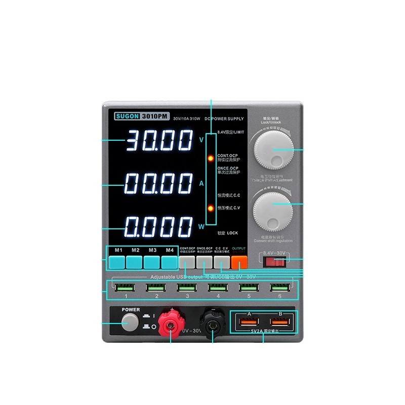 รับประกัน SUGON 3010PM แหล่งจ่ายไฟ Dc สําหรับซ่อมอุปกรณ์ปรับ Switching Power Supply