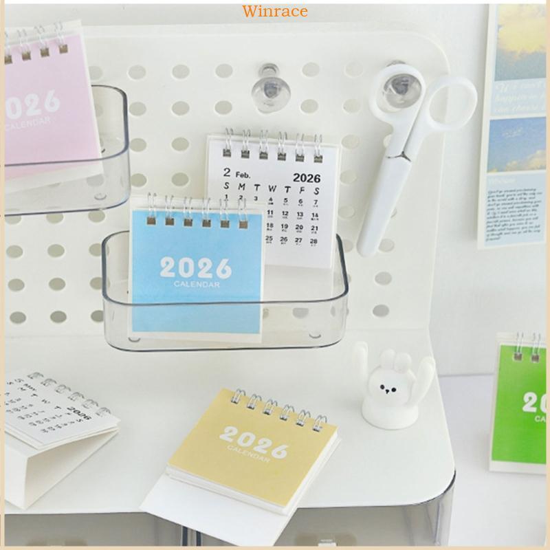 WRC 5 ชิ้น 2026 ปฏิทินเดสก์ท็อปขนาดเล็ก 17 เดือน 08 2025 ถึง 12 2026 Twin-Coil Binding กระดาษปฏิทินส