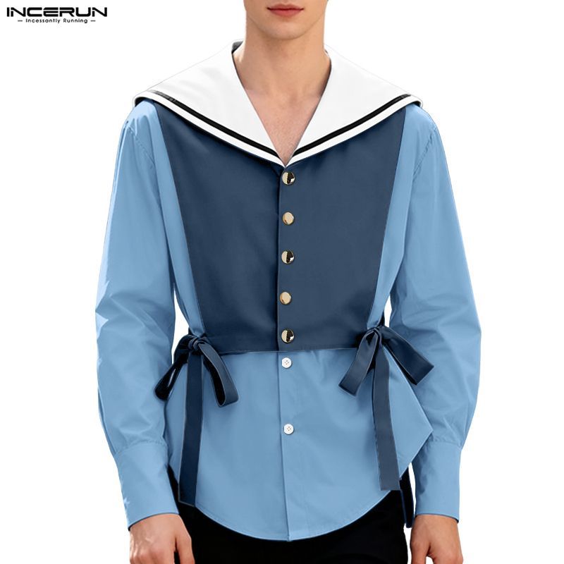 เสื้อเชิ้ตสไตล์กองทัพเรือสำหรับผู้ชาย