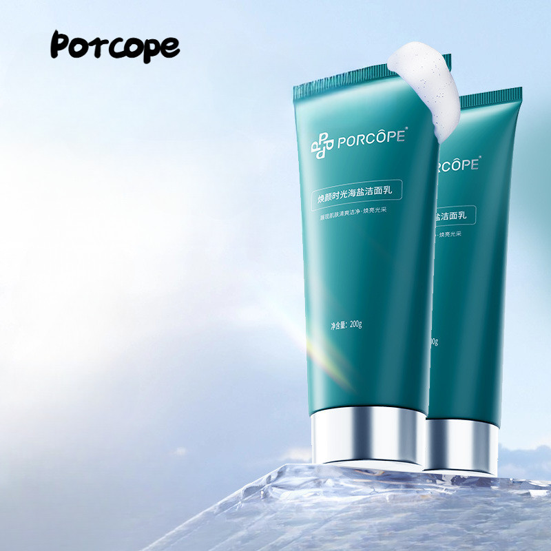 Porcope เกลือทะเลทําความสะอาดน้ํานมทําความสะอาดควบคุมความมันสดชื่นให้ความชุ่มชื้นผิวนุ่มและมัลติฟังก