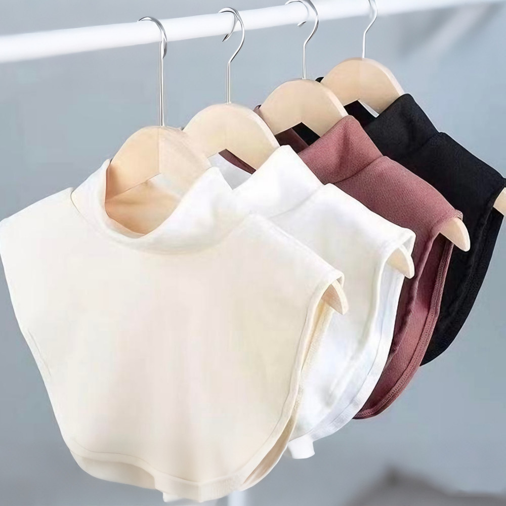 (บริการจัดส่งในพื้นที่)Detachable Thicken Fleece คอเต่า Collar Elastic Women Men Cold-proof Neck-protecting
