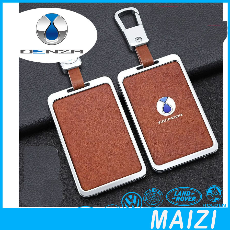 [READY]DENZA D9 Leather Metal Frame Key cover BYD DENZA EV Business Card Protective Case Car Logo Ke