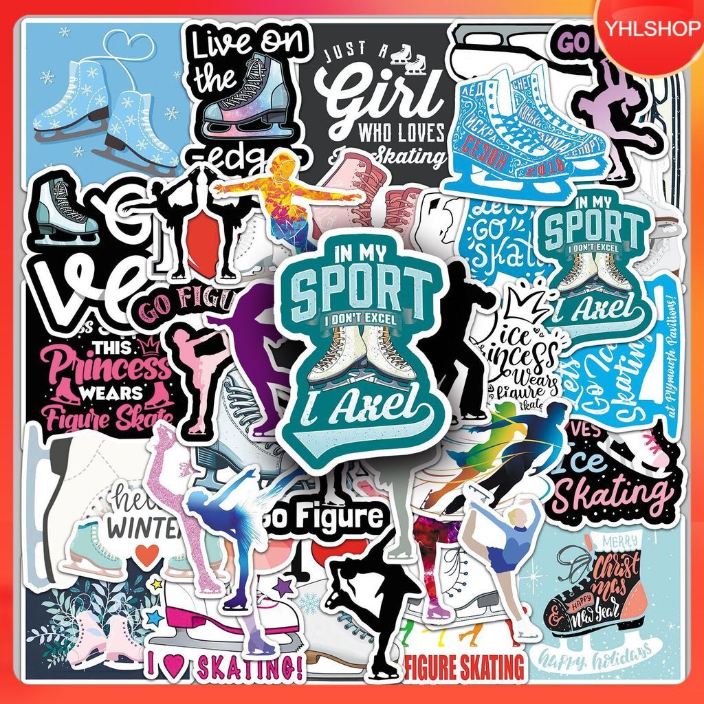 🍀ส่งจากไทย🍀 50แบบ สติกเกอร์ กีฬา ไอซ์สเก็ต Sport Cartoon Ice Skate Sticker