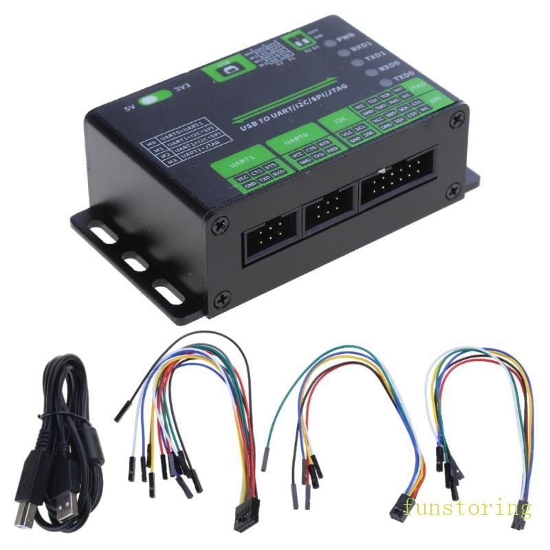 FUN USB เป็น UART I2C SPI JTAG Converter สําหรับ 3 3V 5V หลายวงจรป้องกัน