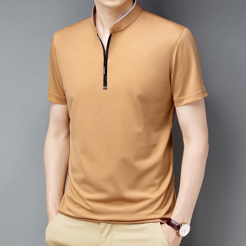 เสื้อโปโลผู้ชาย Polo Shirt ซิปครึ่งตัว คอปก แขนสั้น นุ่มสบาย สไตล์เรียบง่าย วันต่อวัน