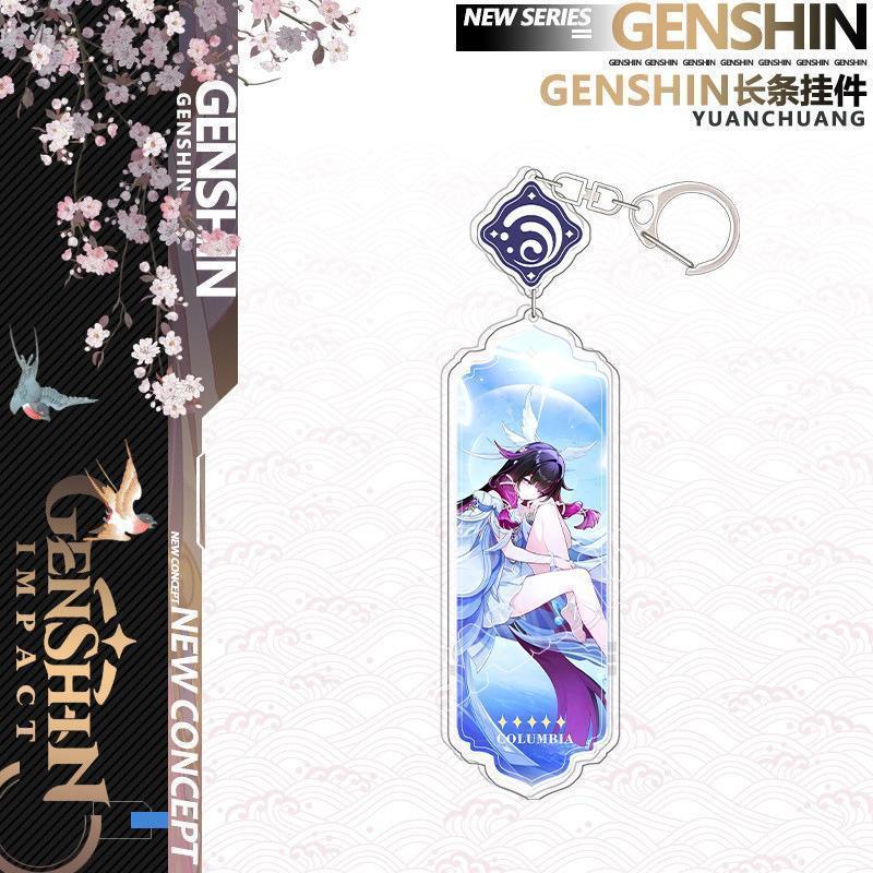 ใหม่ Genshin Impact Durin Lauma Orron Nefer Colombina พวงกุญแจการ์ตูนอะนิเมะ Strip จี้