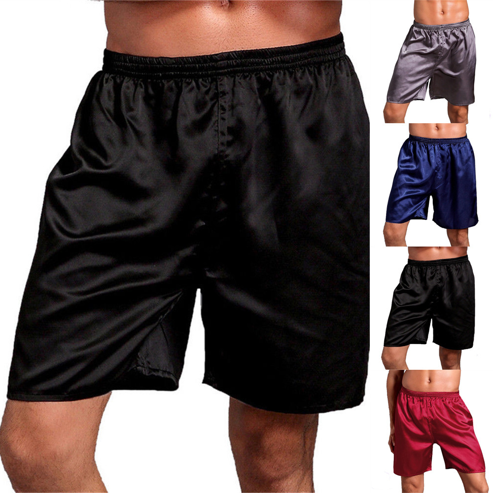 【ECHO】Shorts Nightwear Pajamas Pyjamas Bottoms Boxer Satin Silk Boxers Short【Echo-baby】