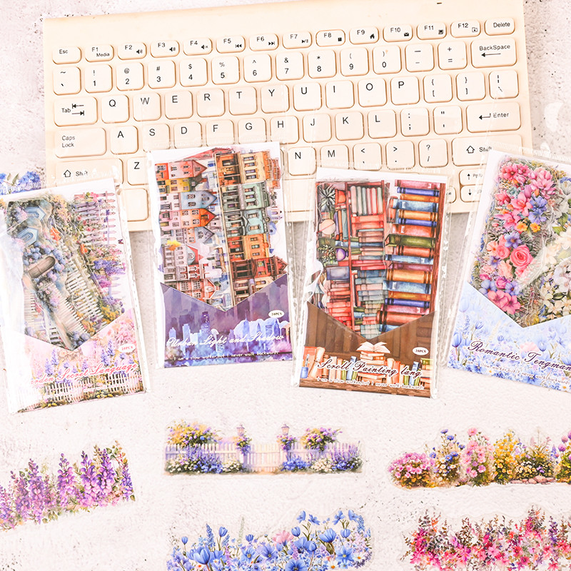 20 ชิ้น Retro Life Notes Series PET สติ๊กเกอร์ยาวตกแต่ง DIY วัสดุ Decals