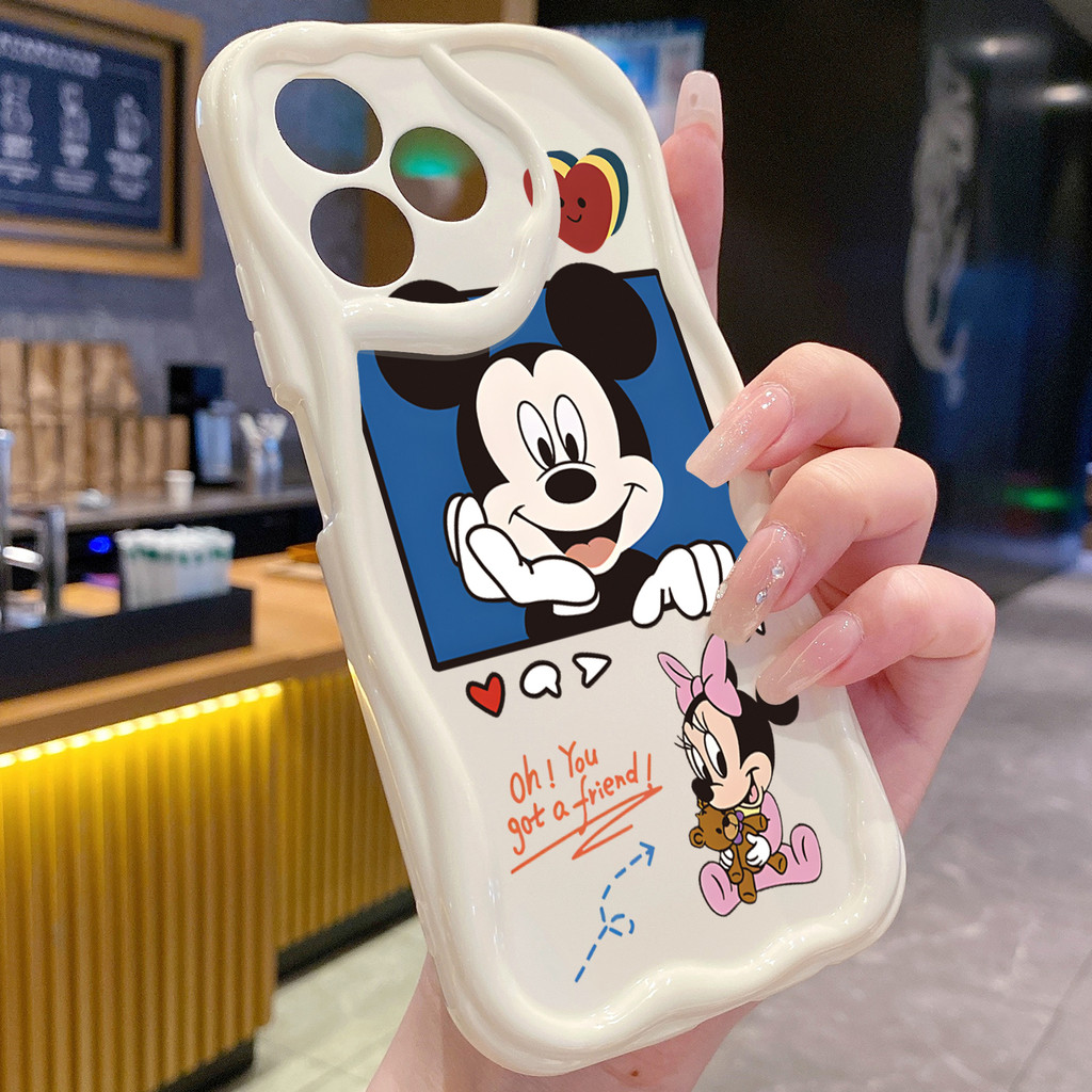 เข้ากันได้กับ OPPO A17 A16S A12 A53 A31 Reno7 4G Reno8 5G C53 C21Y Baby Mickey Minnie Case Beauty NY