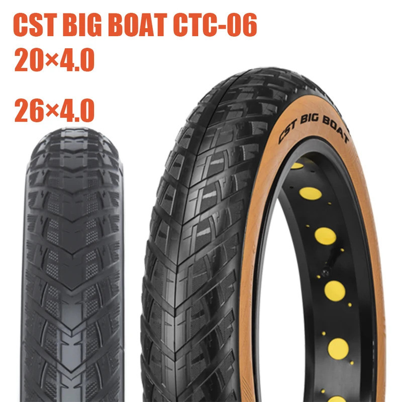 CST ยางไขมัน 26x4.0 CST BIG BOAT CTC-06 CST ใหม่สีน้ําตาล Family Top Dark Skin Collection ยางรถจักรย