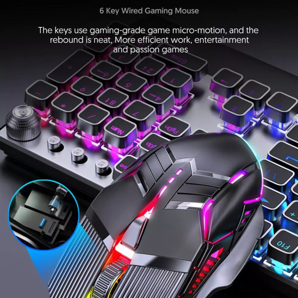 HTT เมาส์เกมมิ่งแบบมีสาย RGB 6 ปุ่ม thumbnail 6
