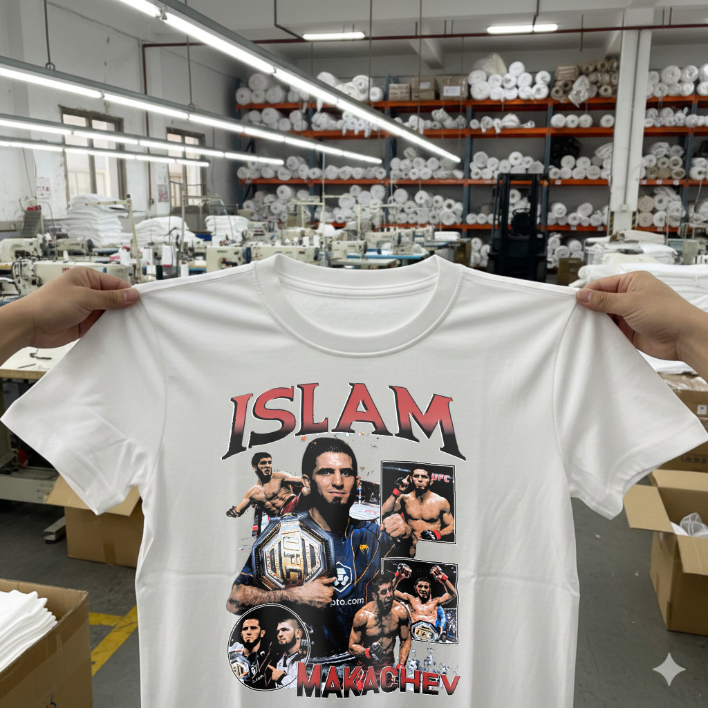 【พร้อมส่ง】เสื้อยืด Islam Makhachev UFC Vintage Bootleg ทรง Oversize ผ้า Cotton 20s
