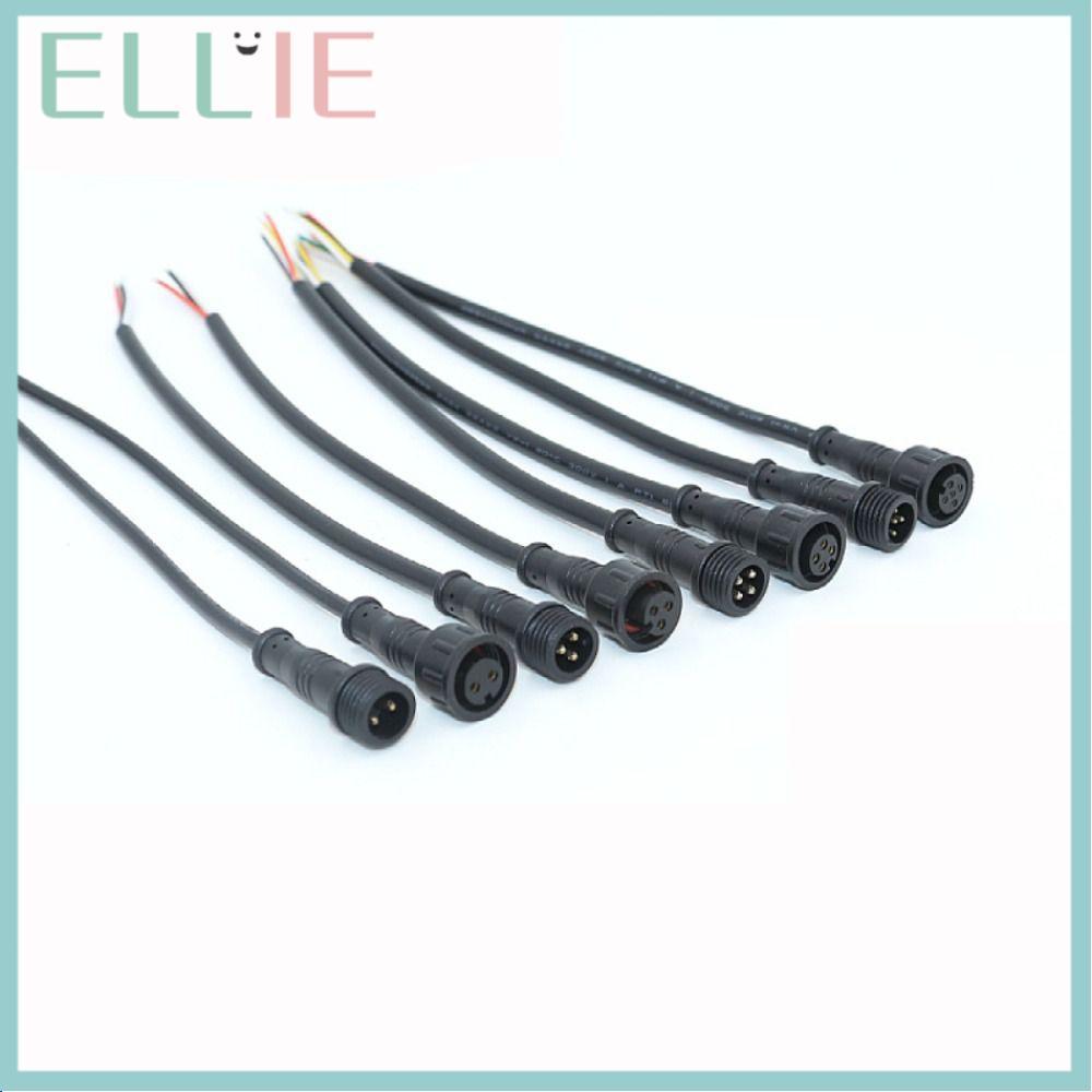 ELLIE 2Pin 3Pin 4Pin แจ็ค,สายสีดํา IP67 ชายหญิง LED Connector, 20 ซม.2Pin 3Pin 4Pin สายไฟกันน้ํา LED