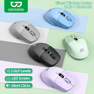 x-comp store GOOJODOQ M21 Triple Connectivity Mouse 2.4GHz & Dual Bluetooth Silent Ergonomic Design with LED Display and DPI Adjustment