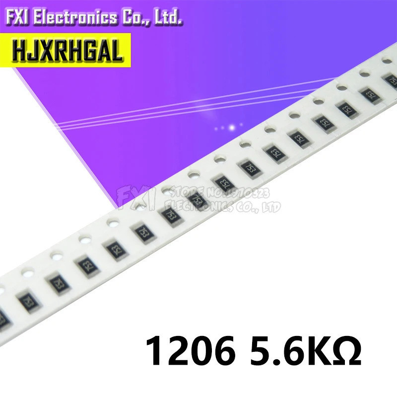 100PCS 1206 ตัวต้านทาน SMD 5.6K โอห์มตัวต้านทานชิป 0.25W 1/4W 5K6 ใหม่เดิม