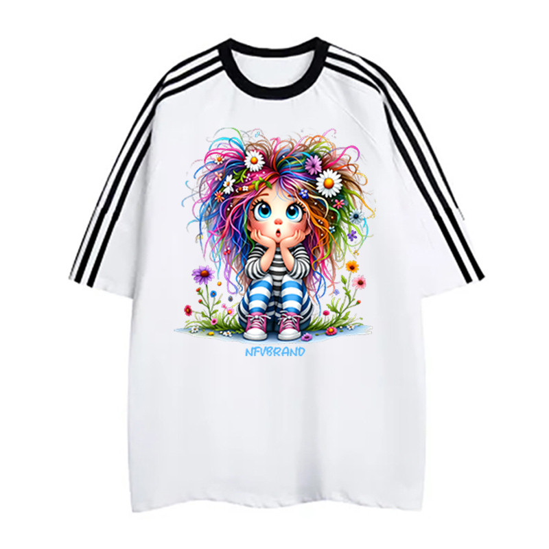 NFV พร้อมส่ง✨ลายการ์ตูนน่ารัก เสื้อยืดทรงหลวมสำหรับฤดูร้อน ใส่สบายไม่รัดตัว ระบายอากาศ สะดวกสบาย YG4086 - รูปที่ 7