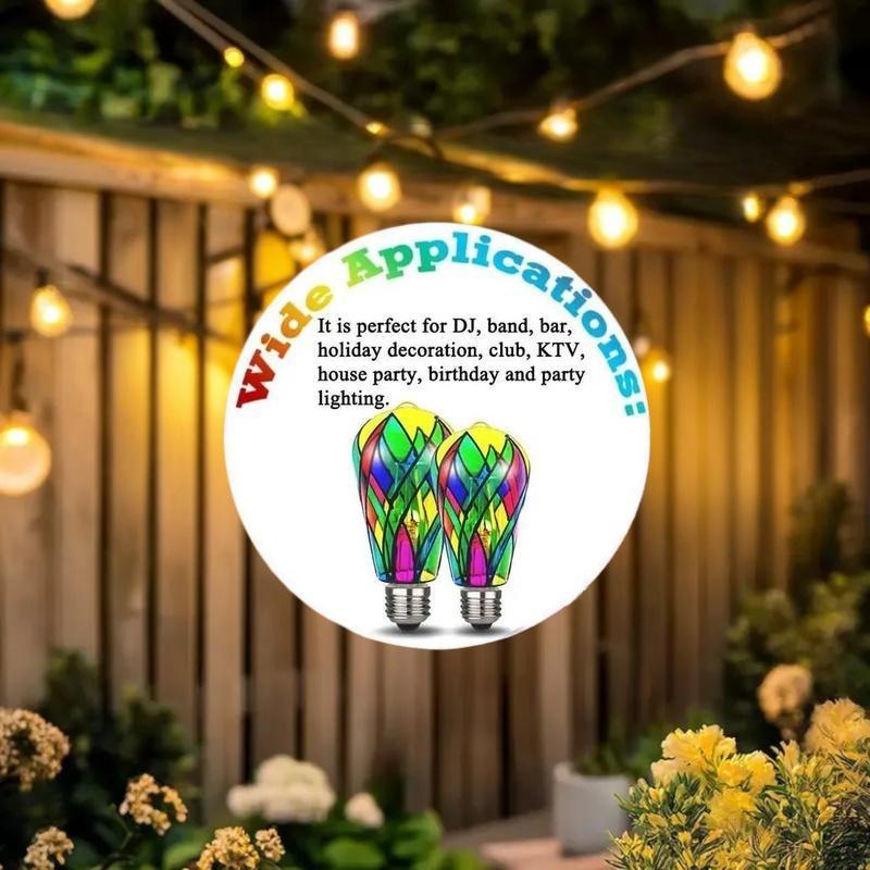 Form & Art Stained Glass หลอดไฟ 4W ST64 หลอดไฟ LED ทาสีแก้ว E26 ฐานโมเสคโคมไฟกลางคืนตกแต่งบ้านโรแมนต