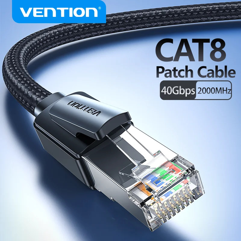 Vention สายอีเธอร์เน็ต CAT8 40Gbps 8/10/15M