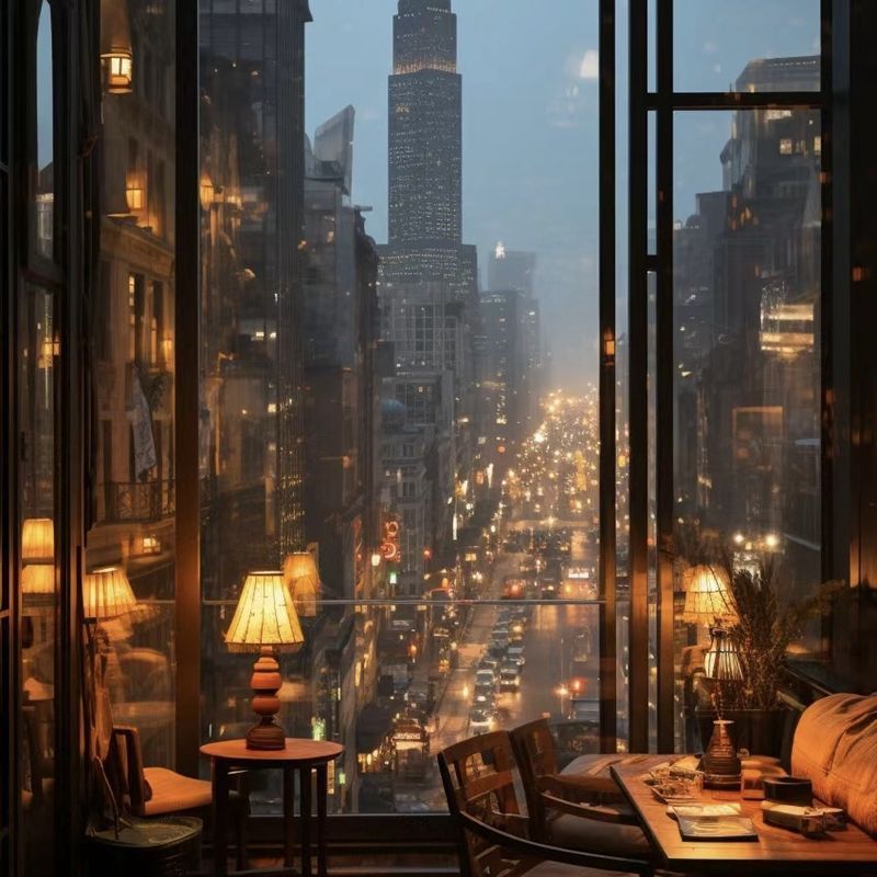 High-End Live Stream พื้นหลังผนัง 3d สามมิติ City Night View หรูหรากลางแจ้งบรรยากาศสั้นวิดีโอ Photo Tapestry