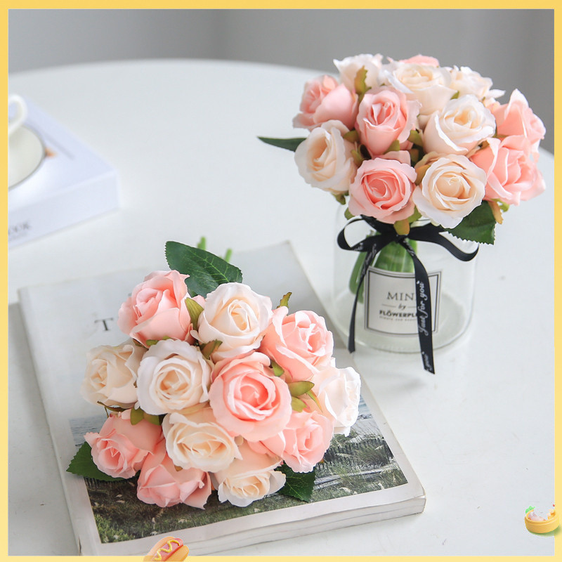 (จัดส่ง 24 ชม.)12 กุหลาบเกาหลีปลอม, ช่อดอกไม้, ดอกไม้งานแต่งงาน, ช่อดอกไม้ในงานแต่งงาน