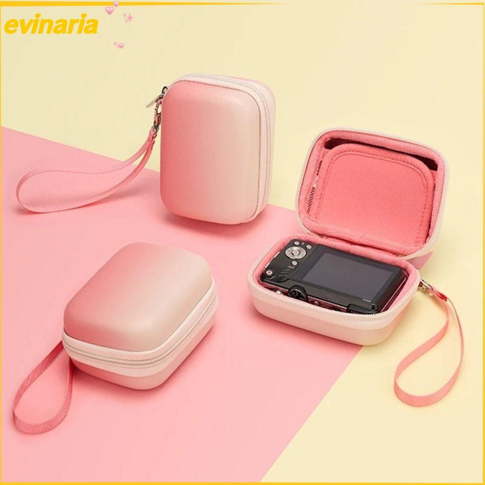 EVINARIA ปกแข็ง, PU Mini Digital Camera Bag, Anti-shock Water-Resistant Storage Bag สําหรับ ZV-1 ZV-