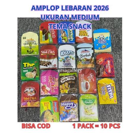 (1 แพ็ค = คอนเทนติส 10 ชิ้น) EID AL-FITR ENVELOPE UK MEDIUM SNACK THEME