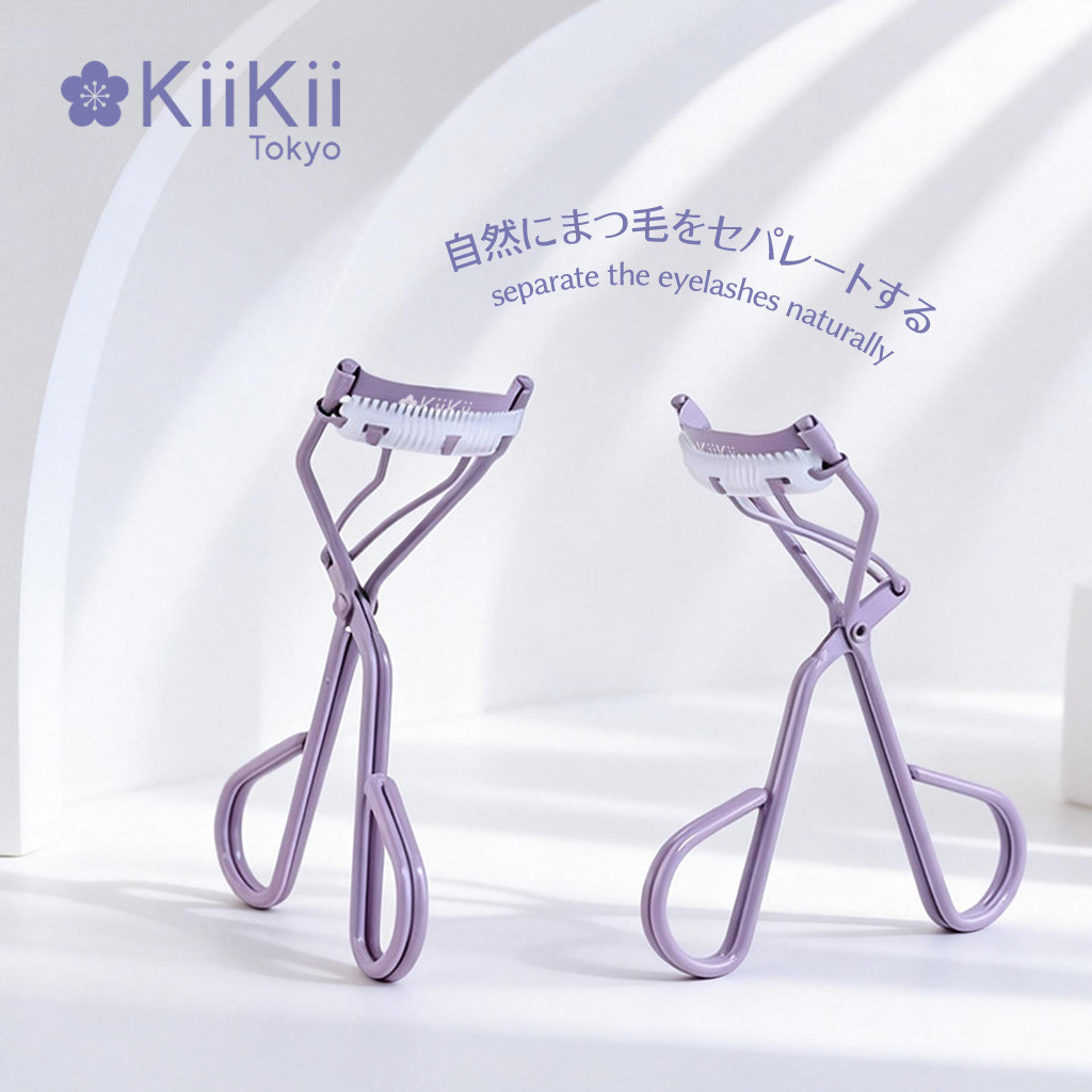 KiiKii Beauty ที่ดัดขนตาพร้อมหวีในตัว โทนสีมาคารอง ช่วยจัดเรียงขนตาให้งอนเด้ง ดูเป็นธรรมชาติ