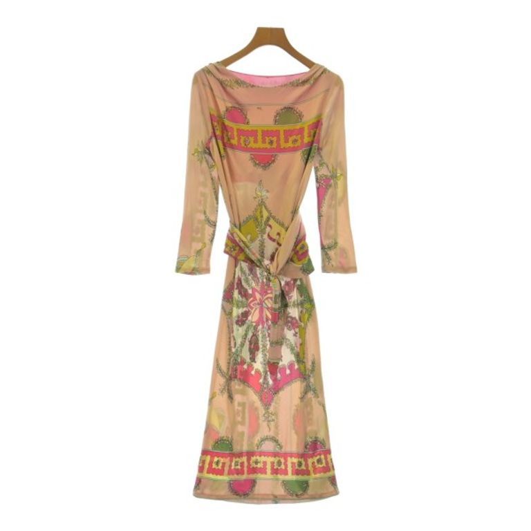Emilio Pucci Dress pink Women yellow overall pattern green Direct from Japan Secondhand