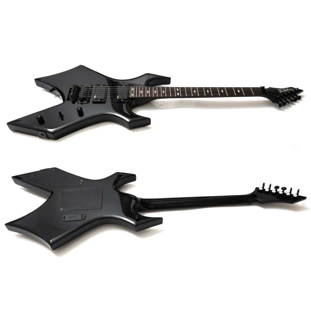 Bc Rich Warlock กีตาร์ไฟฟ้าสีดํา Active EMG รถกระบะ Tremolo Bridge Diamond Inlay กีตาร์มืออาชีพ