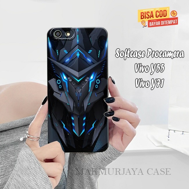 CASE VIVO Y55 Y55s Y53 Y83 Y81 Y71 Y71i - SOFTCASE PROCAMERA - FLEXIBLE - ROBOT MOTIF