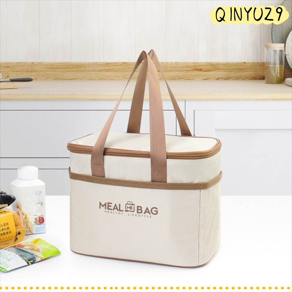 QINYUZ9QX กล่องอาหารกลางวันถุงเก็บ,อลูมิเนียมฟอยล์ฉนวนอาหารถุงความร้อน,แบบพกพาความจุขนาดใหญ่หนาฉนวนกันความร้อนกระเป๋าปิคนิค