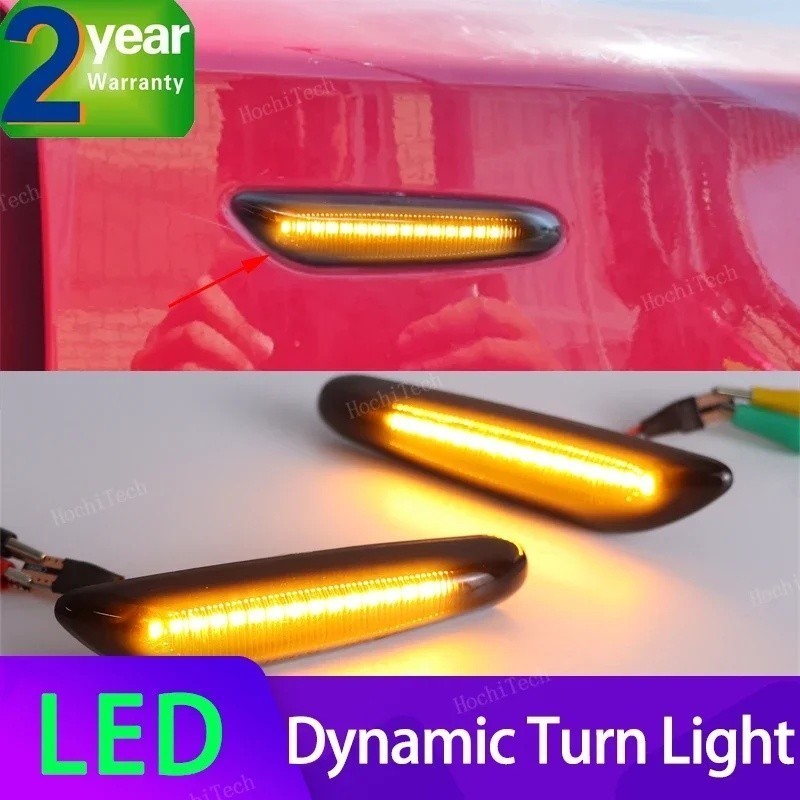 2x แบบไดนามิก LED Fender Light ด้านข้างสําหรับ BMW 1 3 5 serie E46 E60 E61 E81 E82 E87 E88 E90 E91 E