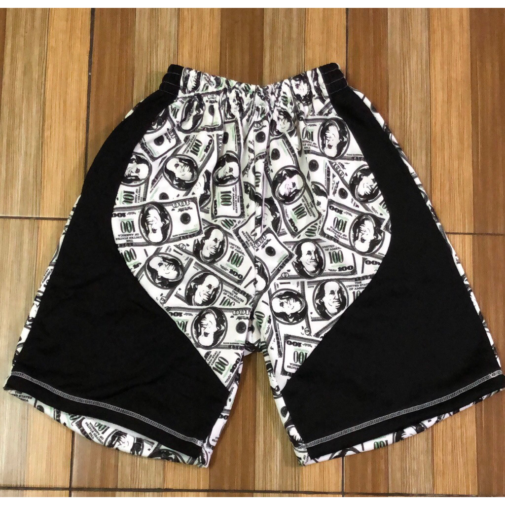 BAGGY SHORTS DOLLAR BILL DESIGN สําหรับผู้ชายและผู้หญิง -STREETWEAR